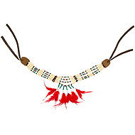 Boland Beaded necklace with Indian feathers - Costume Accessory