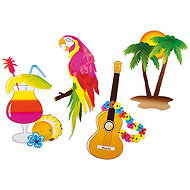 Boland Set of 4 paper decorations Hawaii - Costume Accessory