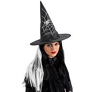 Carnival Toys Witch's hat with grey hair - Wide-Brimmed Hat