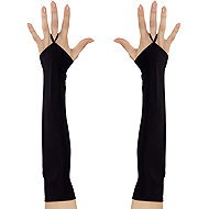 Widmann Black satin gloves with finger loop - Costume Accessory