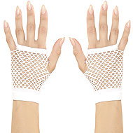 Widmann Fingerless gloves white mesh short - Costume Accessory