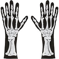 Widmann Skeleton gloves with bone print - Costume Accessory