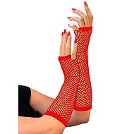 Widmann Fingerless gloves red mesh - Costume Accessory