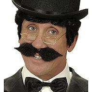 Widmann Moustache, black, retro - Costume Accessory