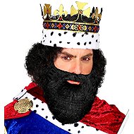 Widmann Black curly beard with moustache - Costume Accessory