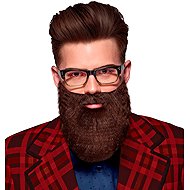 Widmann Full beard, brown with elastic band - Costume Accessory