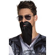 Boland Beard with moustache, biker, black - Costume Accessory