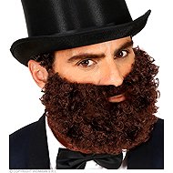 Widmann Curly beard, brown - Costume Accessory
