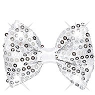 Widmann Silver Flashing Sequin Bow Tie - Costume Accessory