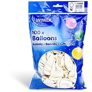Wimex Inflatable balloons 25 cm, white 100 pcs - Balloons