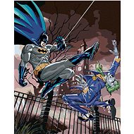 Zuty - Batman and the Joker in Battle, 40×50 cm, stretched canvas on frame - Painting by Numbers