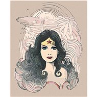 Zuty - Cartoon wonder woman, 40×50 cm, stretched canvas on frame - Painting by Numbers