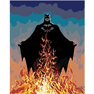 Zuty - Batman and Flames, 40×50 cm, stretched canvas on frame - Painting by Numbers