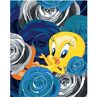 Zuty - Tweets and roses (looney tunes), 40×50 cm, stretched canvas on frame - Painting by Numbers