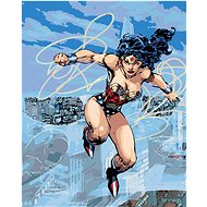 Zuty - Wonder woman and lasso in flight, 40×50 cm, stretched canvas on frame - Painting by Numbers