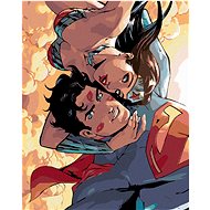 Zuty - Wonder woman and superman selfie, 40×50 cm, off canvas on frame - Painting by Numbers