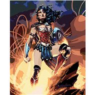 Zuty - Wonder woman on a rock, 40×50 cm, off canvas on frame - Painting by Numbers
