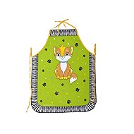 FORBYT Children's Kitchen Apron Green Cat 60 × 50cm - Children's Apron