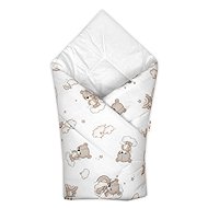 Baby Nellys Baby Wrap Classic Little Bear, white / beige - Swaddle Blanket