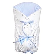 Baby Nellys Classic retro wrap LALLY lace-up with padding, I love Boy, blue / white - Swaddle Blanket