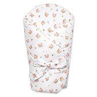 Baby Nellys Teddy Bear Muslin wrap with tie back, 75 × 75 cm, white - Swaddle Blanket