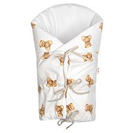 Baby Nellys Classic retro lace-up wrap with padding - Mischa, white with print - Swaddle Blanket