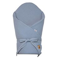 Baby Nellys Muslin wrap with tie-up reinforcement 75 × 75 cm, denim - Swaddle Blanket