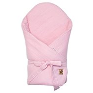 Baby Nellys Muslin wrap with tie-up reinforcement 75 × 75 cm, pink - Swaddle Blanket