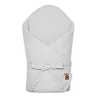 Baby Nellys Muslin wrap with tie-up reinforcement 75 × 75 cm, light grey - Swaddle Blanket