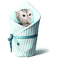 Impar Cat Swaddle Blanket, Blue Stripes - Swaddle Blanket