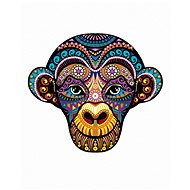 Abstract coloured monkey on white background, 40×50 cm, stretched canvas on frame - Painting by Numbers