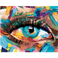 Abstract fluorite eye, 40×50 cm, without frame and without canvas shut off - Painting by Numbers