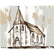 Abstract Church (Haley Bush), 40×50 cm, unframed and without canvas shut off - Painting by Numbers