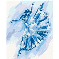 Abstract blue ballerina, 40×50 cm, without frame and without canvas shut off - Painting by Numbers