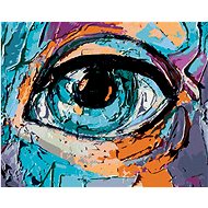 Abstract Eye of a Young Girl, 40×50 cm, stretched canvas on frame - Painting by Numbers