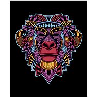 Abstract monkey on black background, 40×50 cm, without frame and without canvas shut off - Painting by Numbers