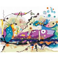 Abstract fish, 40×50 cm, stretched canvas on frame - Painting by Numbers