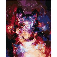 Abstract wolf in space, 40×50 cm, without frame and without canvas shut off - Painting by Numbers