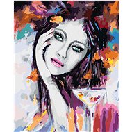 Abstract woman with a cocktail, 80×100 cm, stretched canvas on frame - Painting by Numbers