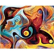Abstract woman symbolizing emotions and life, 80×100 cm, stretched canvas on frame - Painting by Numbers