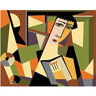 Abstract Woman in Cubist Style I, 80×100 cm, stretched canvas on frame - Painting by Numbers