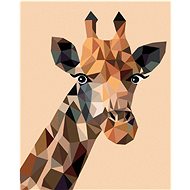 Abstract giraffe on orange background, 40×50 cm, without frame and without canvas shut off - Painting by Numbers