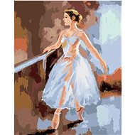 Ballet dancer looking into a mirror, 40×50 cm, without frame and without canvas switching off - Painting by Numbers
