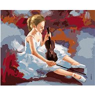 Ballet dancer with violin, 40×50 cm, without frame and without canvas - Painting by Numbers