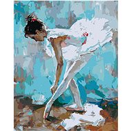 Ballerina with blue background, 80×100 cm, without frame and without shutting off the canvas - Painting by Numbers