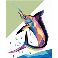 Colorful abstract fish, 40×50 cm, stretched canvas on frame - Painting by Numbers