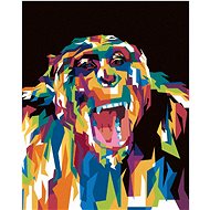 Colorful gorilla, 40×50 cm, without frame and without canvas shut off - Painting by Numbers