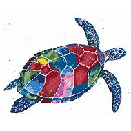 Colored turtle, 40×50 cm, stretched canvas on frame - Painting by Numbers