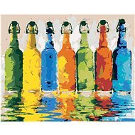 Colored bottles, 40×50 cm, off canvas on frame - Painting by Numbers