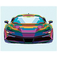 Colorful sports car, 40×50 cm, canvas on frame - Painting by Numbers